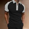 Nova Camisa Polo Masculina de Cor Sólida Costura Casual de Alta Qualidade