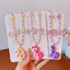 Acessórios Infantis Meninas Desenho Animado Princesa Conjunto de Colar e Pulseira com Contas Colar com Pingente de Menina Acessórios de Joias para Bebê