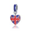Estilo Británico Joyería Aleación Corazón Bandera Británica Colgante Collar Pulsera Cadena Accesorios Llavero Material Colgante