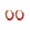 Aretes de Acero Inoxidable con Forma de C y Flor de Cristal, Aretes con Perlas, Aretes para Mujer Europeos y Americanos, Venta al por Mayor Transfronteriza