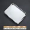 Placa cuadrada de acero inoxidable al por mayor Bandeja rectangular para barbacoa de fondo plano Plato de repuesto para restaurante Plato para vaporizar rollos de fideos de arroz al por mayor