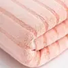 Toallas de Felpa de Coral a Rayas Anchas al por Mayor para Fabricantes, Paquete de 5, Suaves y Absorbentes, Toallas Unisex para Lavar la Cara, Beneficios de Regalo