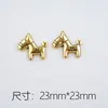 Venta Caliente Botones de Letras de Caballo de Dibujos Animados Dorados y Plateados Parche de Aleación DIY Pasador Joyería Accesorios para Funda de Teléfono Móvil Simple y Versátil