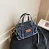Bolsa de Mão em Jeans Lavado Feminina 2025 Verão Nova Tendência Moda Simples Textura de Bolsa Almofada Bolsa Transversal