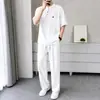 Conjunto Transpirable de Dos Piezas de Venta Caliente para Hombres Jóvenes Verano 2026, Camisa de Manga Corta de Color Sólido Estilo Old Money Más Talla