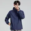 Chaqueta Cortavientos Informal Transfronteriza para Hombre, Moderna, Versátil, Holgada, con Capucha Desmontable, Impermeable, Cortavientos, Ropa de Abrigo Cálida para Montañismo