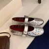Versión de Piel de Vaca~Nuevo Estilo Primavera Verano 2026 Calado Francés Perforado Mary Jane Zapatos de Piel Genuina para Mujer