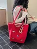 Bolso de Lona Bordado con Hongo y Cachorro de Nuevo Estilo, Gran Capacidad, Bolso Simple para Mujer, Bolso de Hombro de Moda, Bolso de Mano