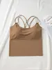 Nuevo Chaleco de Tirantes de Seda Helada de Verano Combinable con Almohadilla en el Pecho Color Básico Estilo Coreano Simple Casual Ropa Interior Básica sin Costuras