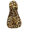 2026 Gorro Amazon Unisex Alta Elasticidad Gorro para la Cabeza Estampado de Leopardo Empalme Gorro Pirata de Cola Larga Durag Sedoso