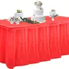 Saia de Mesa Retangular Descartável Toalha de Mesa Plástica PE à Prova de Óleo Decoração de Festa Casamento Mesa de Sobremesas Festa de Aniversário Suprimentos