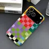 Capa Protetora Colorida Xadrez Criativa Personalizada para Celular Apple 14Promax Capa Dura Fosca Iphone18Pm