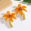 Pendientes de Palmera Nuevos Verano 2025 Vacaciones de Verano Estilo Bohemio Pendientes Transfronterizos Europeos y Americanos Venta al por Mayor