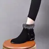 2026 Moda Más Terciopelo Cálido Zapatos de Algodón para Mujer Planos Antideslizantes Suela Suave Zapatos de Madre para Personas de Mediana Edad y Mayores Cómodos Botas de Nieve