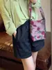 Shorts blancos para mujer, estilo fino de verano, talla grande, cintura alta, corte holgado, adelgazante, pierna ancha, pantalones casuales para figuras tipo pera