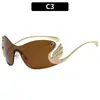Gafas de Sol Sin Montura de Estilo Nuevo Europeo y Americano, Diamante Cisne de Alta Gama, Una Pieza, Personalizadas, Versátiles, de Moda, Gafas para Mujer