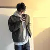 Chaqueta de cuero para hombre estilo retro americano Cleanfit con cuello de solapa, adecuada para primavera y otoño, chaqueta corta de vuelo de alta gama a la moda