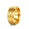 Anillos de Acero Inoxidable para Pareja con Patrón de Diamante de Venta Caliente Transfronteriza, Fuente de Fábrica, Anillos de Acero Inoxidable Finamente Elaborados Estilo Chanel