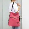 Mochila Escolar de Lona Cor Sólida Estilo Coreano Transfronteiriça Nova Mochila de Viagem Retrô Mochila Casual Tendência de Grande Capacidade