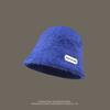 Sombrero de pescador de piel de conejo estilo coreano de moda Iron Standard para mujer, sombrero de lavabo pequeño, versátil, cálido y con aspecto de cara que cubre la cara, sombrero de cubo para otoño e invierno.