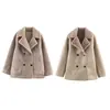 Invierno 2025 Nuevo Producto Moda Europea y Americana Versátil Personalizado Estilo Callejero Abrigo Reversible de Doble Cara para Mujer 8490704