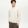 Moletom Masculino Woog2005 Preto com Meio Zíper e Gola Alta Estilo Novo Primavera 2026 Gola Semi-Alta Cor Sólida Roupa de Baixo Manga Longa