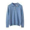 Suéter de Gola Polo em Cashmere com Franjas para Meninos e Meninas Crianças Médias e Grandes Pulôver Base de Malha Cashmere Camisa Base Fofa com Bordado de Ouriço