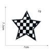 Explosiones Transfronterizas Estrella Negra y Blanca de Cinco Puntas Pegatinas de Tela Forma de Corazón Estrella Bordada por Computadora Accesorios para Ropa con Forma de Estrella Parches Pegatinas en stock