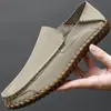 Zapatos Casuales de Verano Transfronterizos Más Vendidos en Amazon con Suela de Goma, Mocasines Slip-On, Suela Suave, Piel Suave, Zapatos Hechos a Mano para Hombre