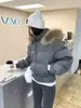 2026 Invierno Nuevo Estilo Coreano Cálido Casual Estrella Completa Cuello Grande de Piel Moda Corto Versátil Chaqueta Abrigo de Algodón Mujer