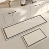 Alfombra de Piso de Cocina Color Sólido Café con Leche Larga Absorbente de Barro Diatómico Alfombra de Piso Doméstica Resistente a la Suciedad Fácil de Cuidar Alfombra de Pie Larga Antideslizante