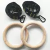 Anéis de Ginástica para Treino de Barra Fixa Indoor Estilo Desmontável, Argolas de Exercício, Conjunto de Argolas de Madeira de Bétula, Alongamento Físico
