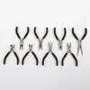 Alicates de punta fina rojos y negros de 4.5 pulgadas mini alicates de punta fina herramientas de ferretería mini alicates herramientas manuales para bricolaje juego de 8 piezas