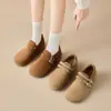 Zhr Zapatos Retro Birkenstock para Mujer Primavera 2026 Nuevos Mocasines de Gamuza de Doble Hebilla Zapatos Casuales Versátiles que Aumentan la Altura para Mujer
