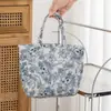 Bolsa Cosmética Portátil Feminina Grande Capacidade Bolsa Floral Armazenamento Portátil Acolchoado Necessaire Cosméticos