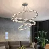 Gran candelabro para sala de estar de villa, candelabro simple y de alta gama para loft dúplex, luz de escalera de 6 piezas, arte de hierro