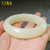 Pulseira de Jade Branco Jade Afegão Sebo a Bens Barra Redonda Pulseira de Beleza Barra Média Larga Pulseira de Jade Fornecimento ao Vivo