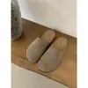 Zapatos Casuales Cómodos, Medias Zapatillas Cerradas de Suela Gruesa, Medias Zapatillas de Cuero Genuino, Mocasines, Calzado de Exterior para Otoño e Invierno, Zapatos Individuales de Suela Suave, Zapatos de Mujer