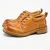 Zapatos de Cuero Goodyear para Hombre, Zapatos Derby Casual de Negocios, Suela Moderna de Cuero Genuino, Zapatos Hechos a Mano para Hombre de Piel de Caballo Lavada Vintage