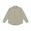 Yidao Vintage 2026 Otoño Nuevo Estilo Japonés Moderno Sencillo Bordado Holgado Rayas Verticales Texturizada Camisa de Manga Larga