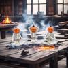 Adornos de calabaza y calavera para Halloween, decoraciones creativas de fantasmas blancos, artesanías de resina con tocones de fantasmas.