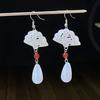 Nuevos pendientes de mariposa estilo tinta china, pasador de pelo, estilo antiguo, borla, gancho para la oreja, palillos, elegantes accesorios para el cabello de amigas, pasador artístico