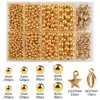 Conjunto de Contas Perfuradas de Plástico Dourado, Prateado e Branco com 10 Compartimentos, Pingente de Estrela do Mar e Concha, Acessórios para Pulseira DIY