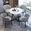 Mesa y Sillas de Negociación de Lujo Ligero para Cafeterías y Tiendas de Té con Leche, Mesas de Ocio para Recibir Invitados, Mesas Redondas Pequeñas Convenientes para Recepción y Oficina