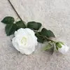 Haste Única com 2 Cabeças de Rosas Ophelia Artificiais, Flores Artificiais para Casamentos, Decoração de Casa, Estofados e Decoração de Fotografia
