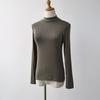 Camisa de base de acetato de lã feminina outono e inverno temperatura constante quente justa manga longa roupa íntima roupa externa gola alta meia gola blusa de pulôver