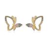 Aogu Diseño Nicho Cobre Oro 18K Zircón Aretes Borla Mariposa Árbol de los Deseos Aretes para Mujer Nuevo Producto Transfronterizo
