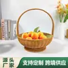 Envío Transfronterizo Cesta de Frutas para Picnic al Aire Libre con Patas Altas para Uso en Casa, Compras de Supermercado, Decoración, Almacenamiento y Cesta Tejida de Regalo