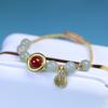 Natural Hetian Jade Malha à Mão com 14K Anel de Corrida Ágata Fu Acessórios da Marca Moda Simples Menino e Menina Pulseira de Jóias