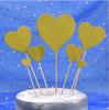Polvo brillante grande Amor de 7 piezas decoración para pastel de cumpleaños plug-in tarjeta para hornear tarjeta de estrella de cinco puntas suministros para disfrazarse